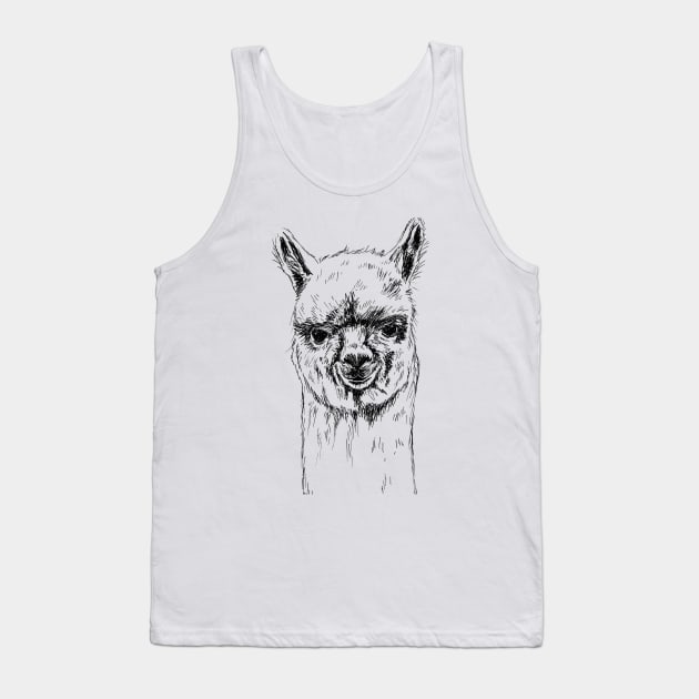 Alpaca Head Print Tank Top by rachelsfinelines